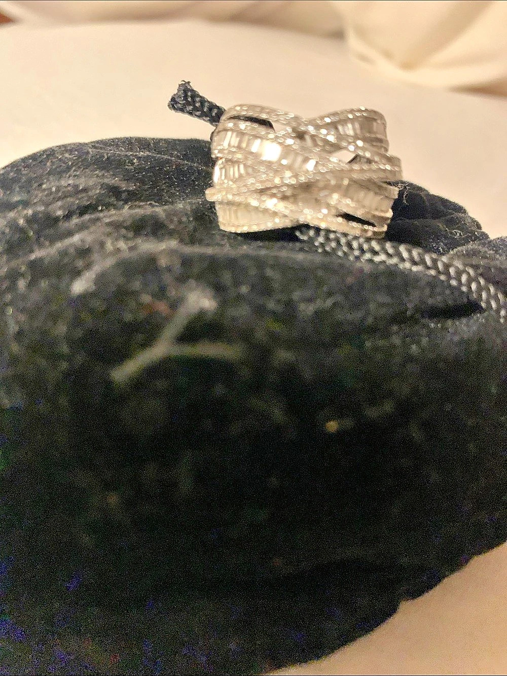 Textured Silver-Tone Ring Like New